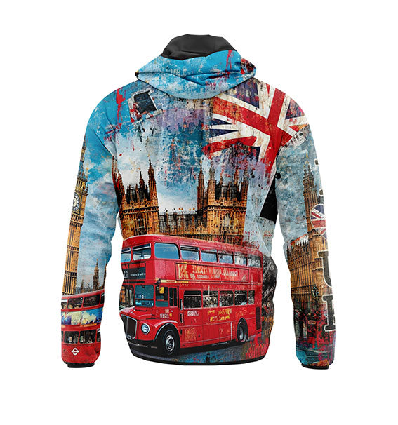 London Style Big Ben Lightweight Windbreaker Jacket for Running Walking Travel