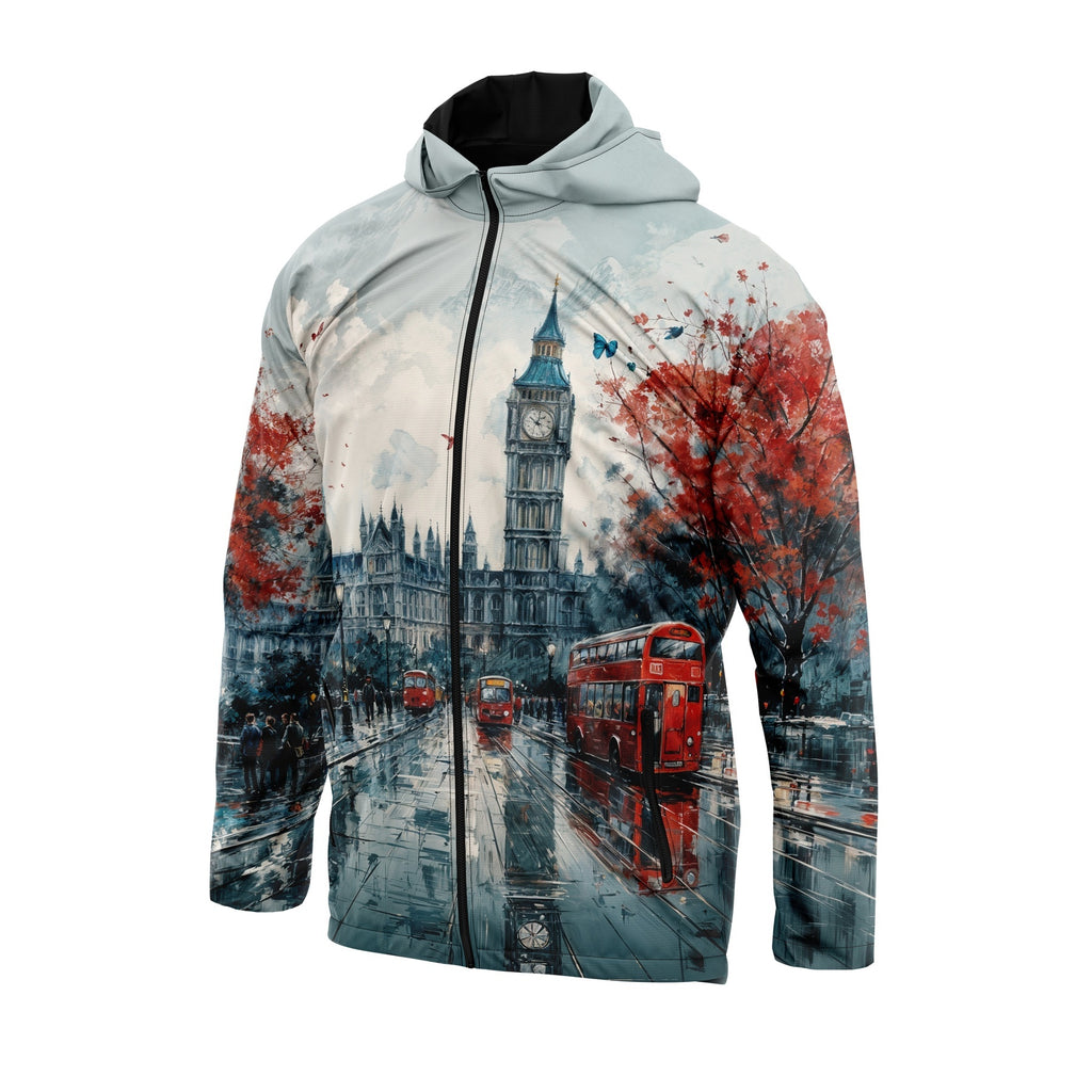 London Big Ben Print Classic Windbreaker Jacket