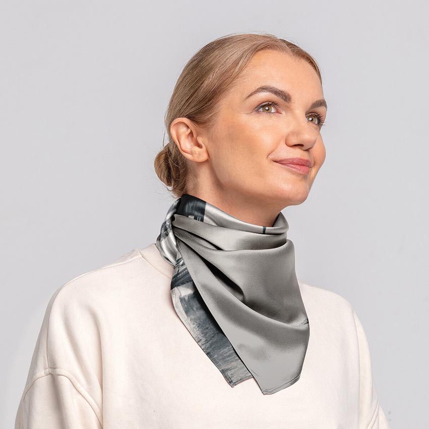 London Big Ben Silk Neck Scarf - Architectural Cityscape Headsquare