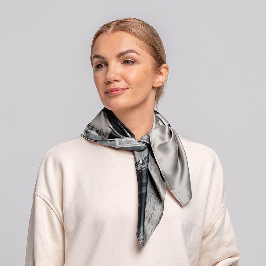 London Big Ben Silk Neck Scarf - Architectural Cityscape Headsquare