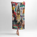 London Cityscape Soft Cotton Backed Microfiber Beach Towel