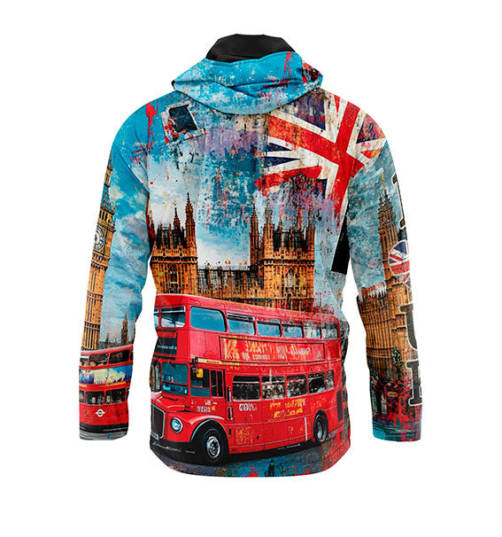 London Style Big Ben Lightweight Windbreaker Jacket Unisex Outdoor Apparel