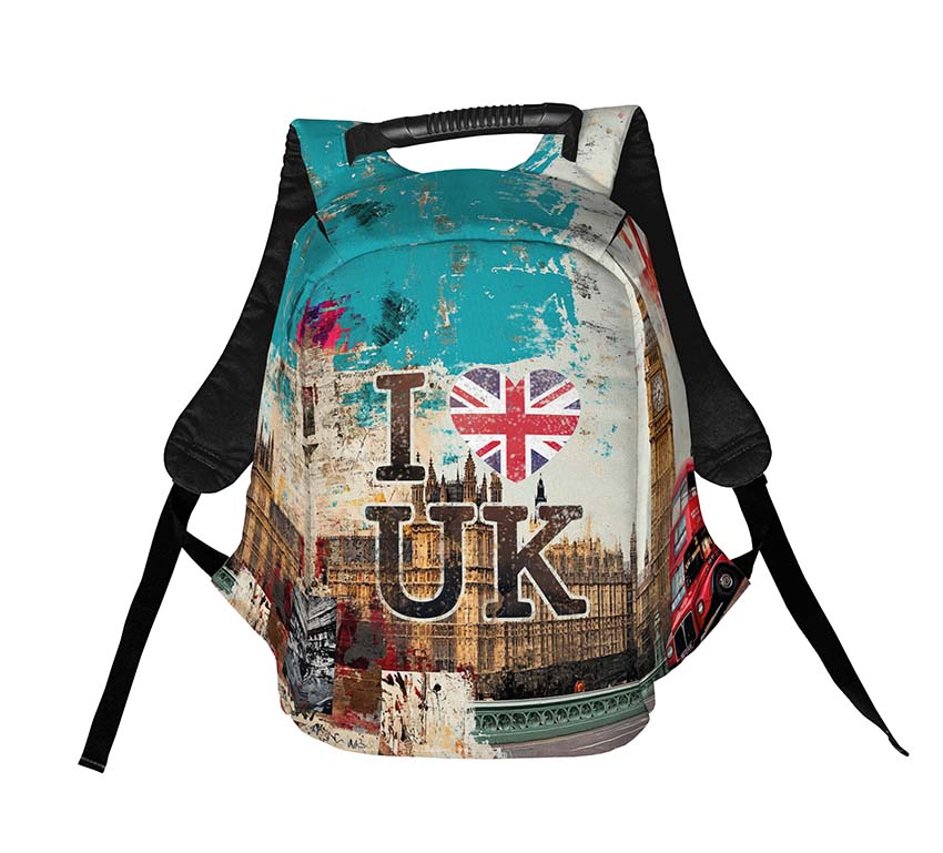 London Vintage Style Anti Theft Laptop Backpack Travel City Daypack