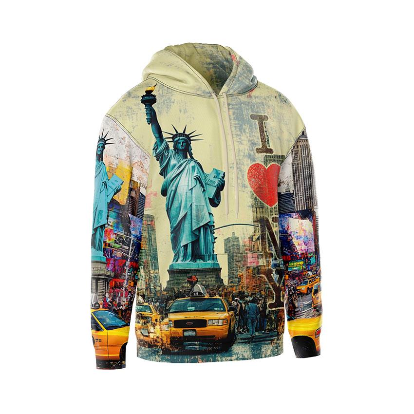 Statue of Liberty New York Graphic Hoodie for Men