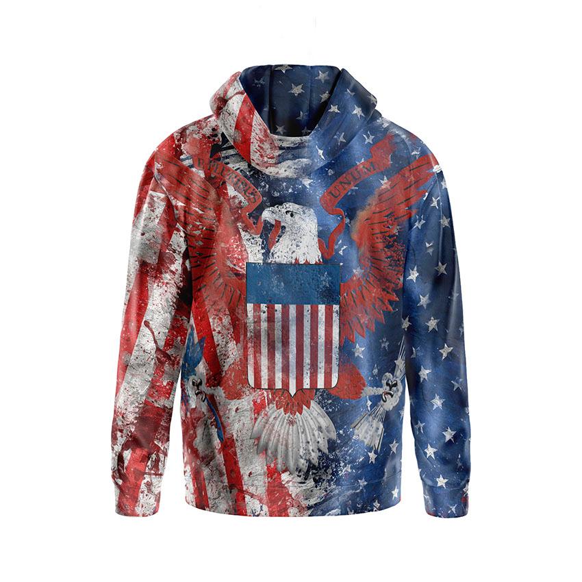 Men's America USA Graphic Hoodie Fleece Heavyweight Pullover Sweatshirt