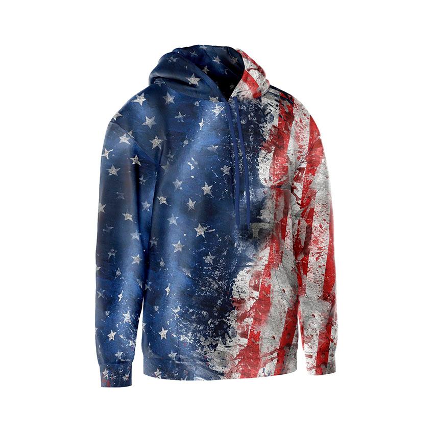 Men's America USA Graphic Hoodie Fleece Heavyweight Pullover Sweatshirt