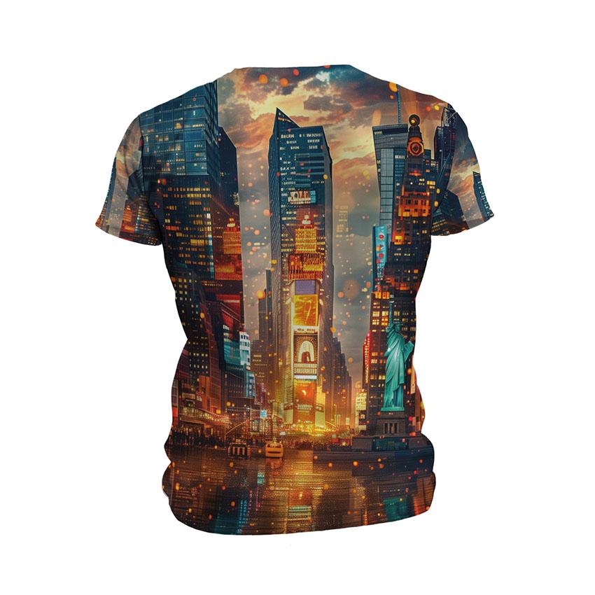 Men's New York City Skyline Athletic T-Shirt - Moisture Wicking Performance Graphic Tee