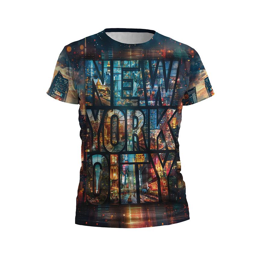 Men's New York City Skyline Athletic T-Shirt - Moisture Wicking Performance Graphic Tee