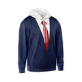 Men's Politician Suit Graphic Hoodie - Creative Formal Illusion Pullover