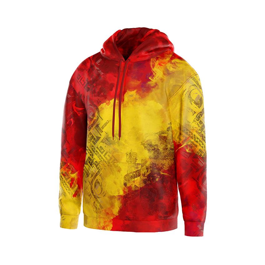 Men's Spain Flag Graphic Hoodie Fleece Lined Spanish Souvenir Sweatshirt