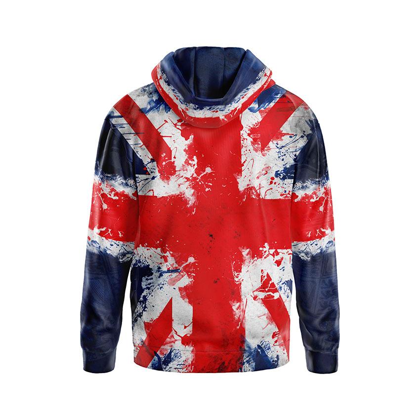 Men's United Kingdom Flag Fleece Hoodie | British Crest Streetwear Sweatshirt