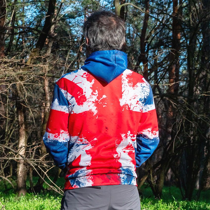 Men's United Kingdom Flag Fleece Hoodie | British Crest Streetwear Sweatshirt