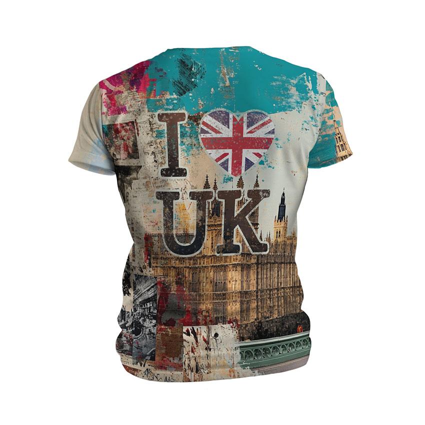 Men's Vintage London Graphic Athletic Shirt - Retro Print Performance Tee