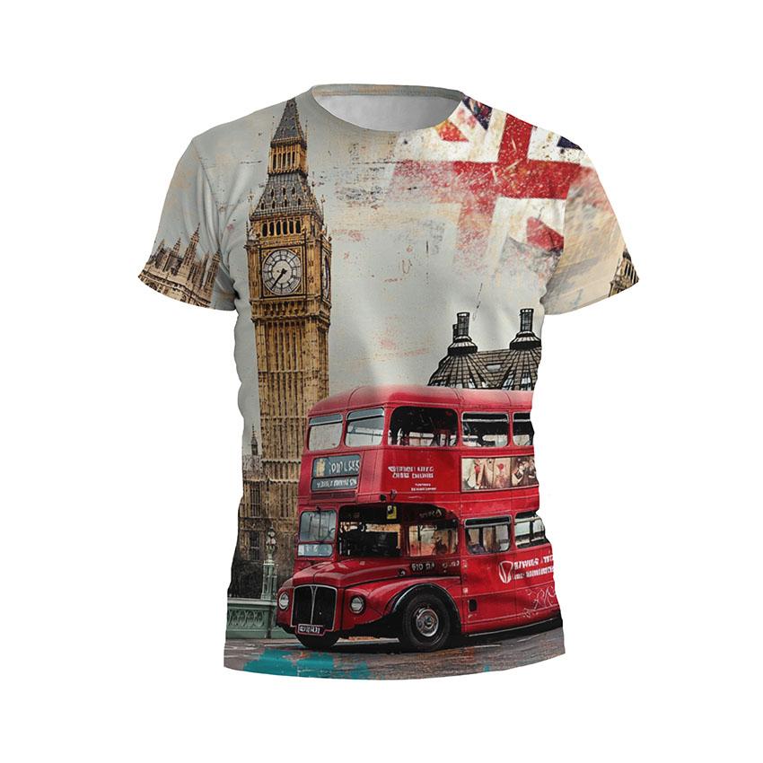 Men's Vintage London Graphic Athletic Shirt - Retro Print Performance Tee