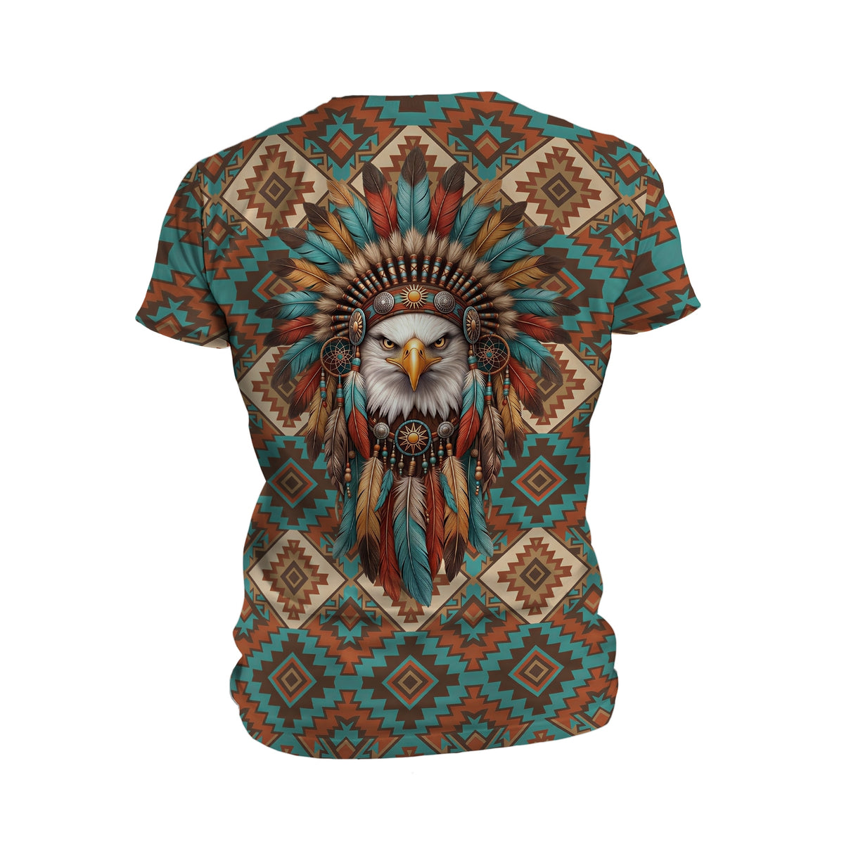 Native American Eagle Chief Funktions-T-Shirt für Herren mit Grafikdruck