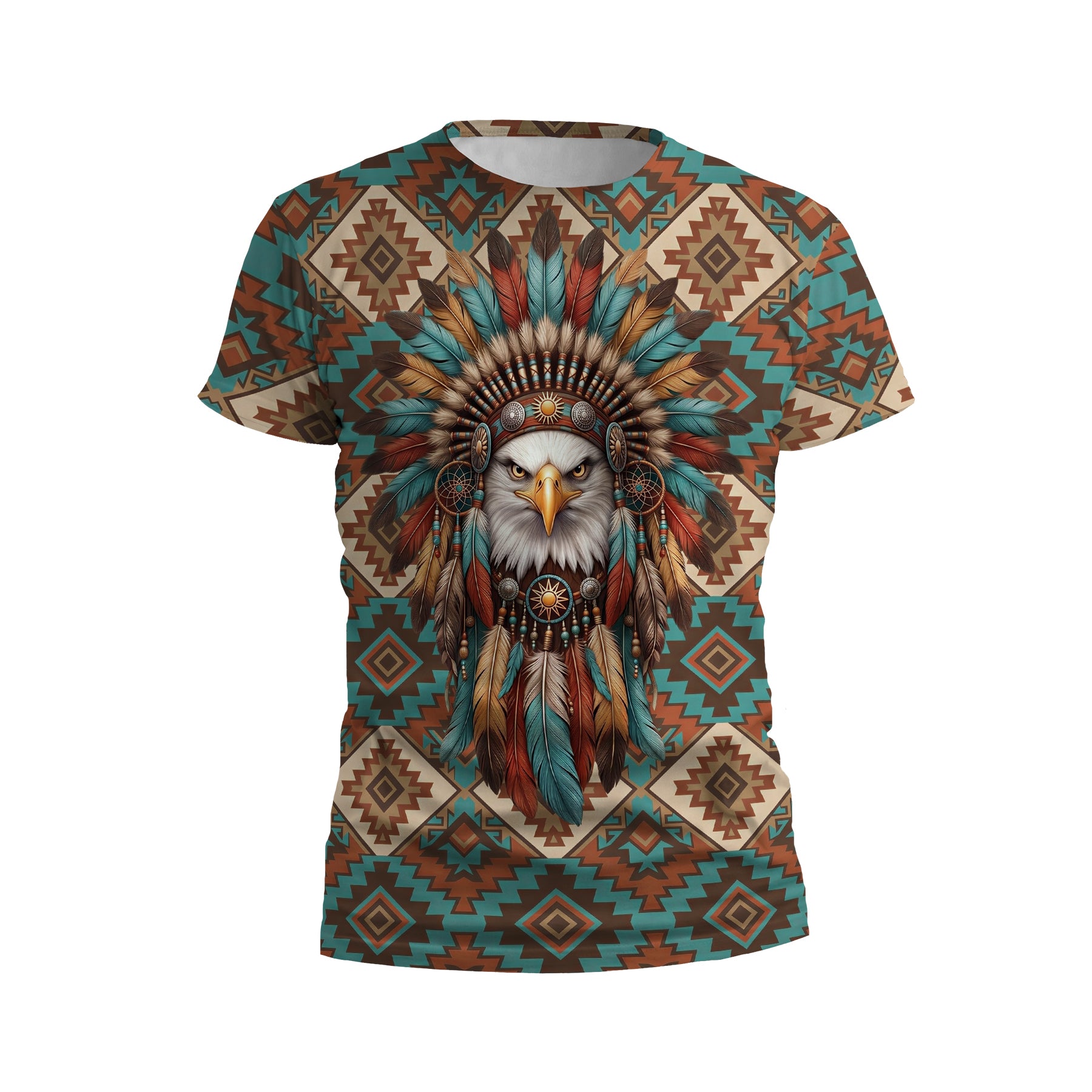 Native American Eagle Chief Graphic Performance T-Shirt for Men