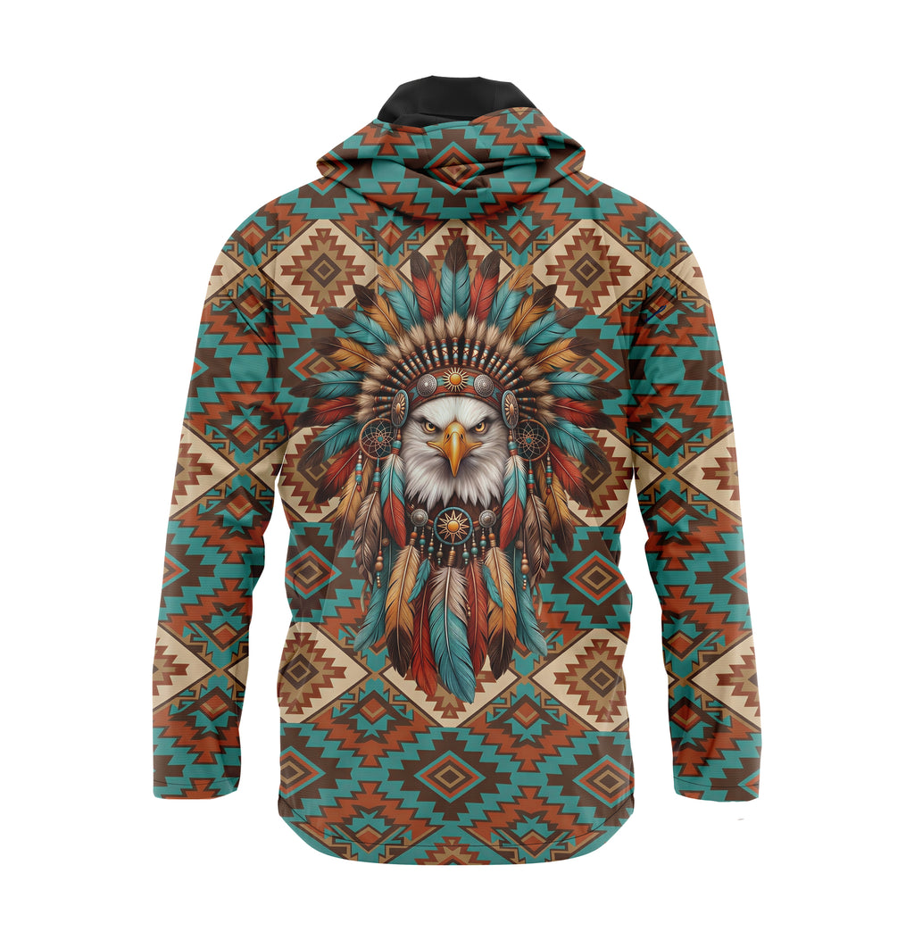 Windbreaker-Jacke mit Native-American-Adlerhäuptling-Grafik
