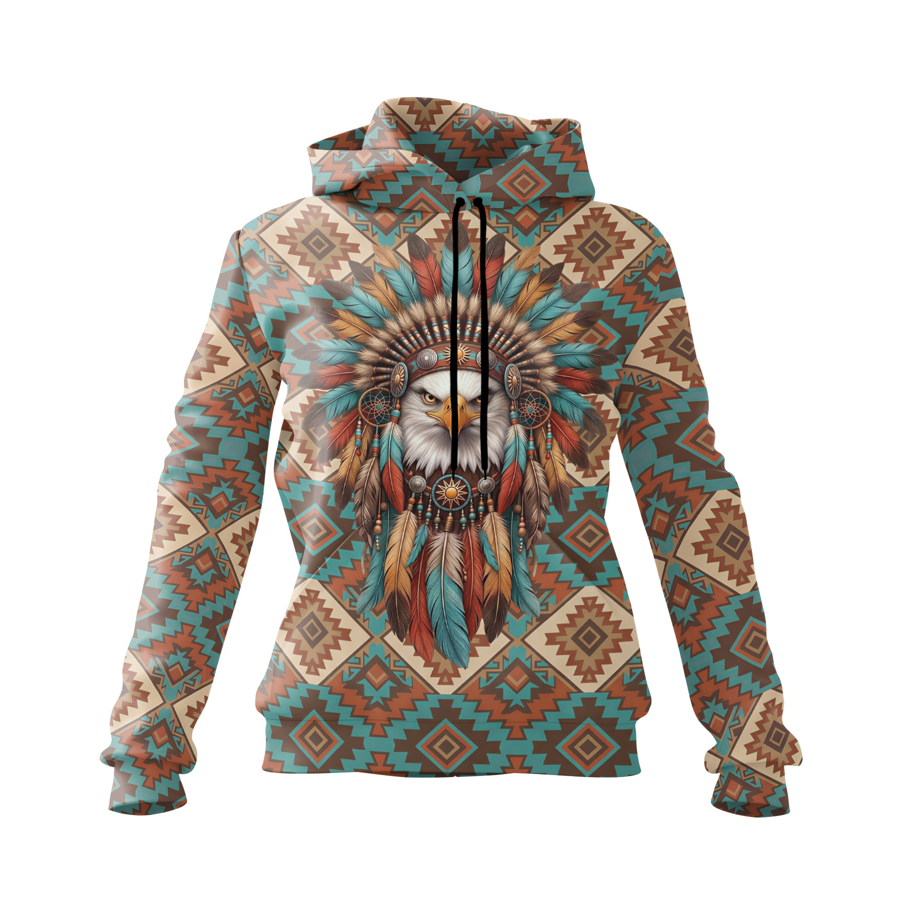 Native American Eagle Leader Women's Fleece Hoodie Streetwear