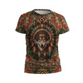 Native American Spirit Indian Wolf Graphic T-Shirt for Men