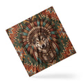 Quadratisches Native American Wolf-Halstuch in Grau mit Stammesmuster