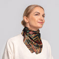 Native American Wolf Scarf Gray Square Headwrap with Tribal Graphic