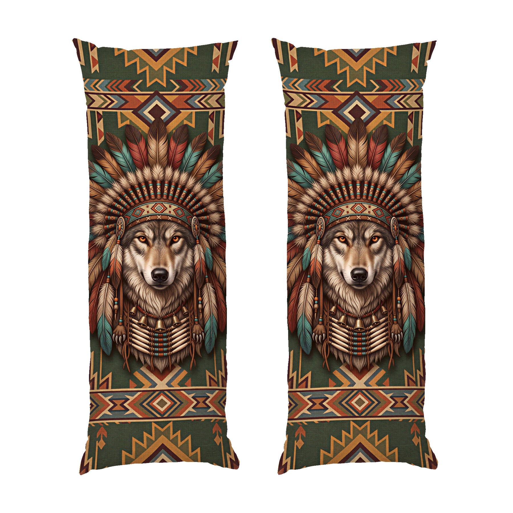 Native American Wolf Spirit Hugging Body Pillow Dakimakura