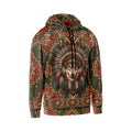 Native American Wolf Graphic Hoodie Men's Tribal Spirit Pullover