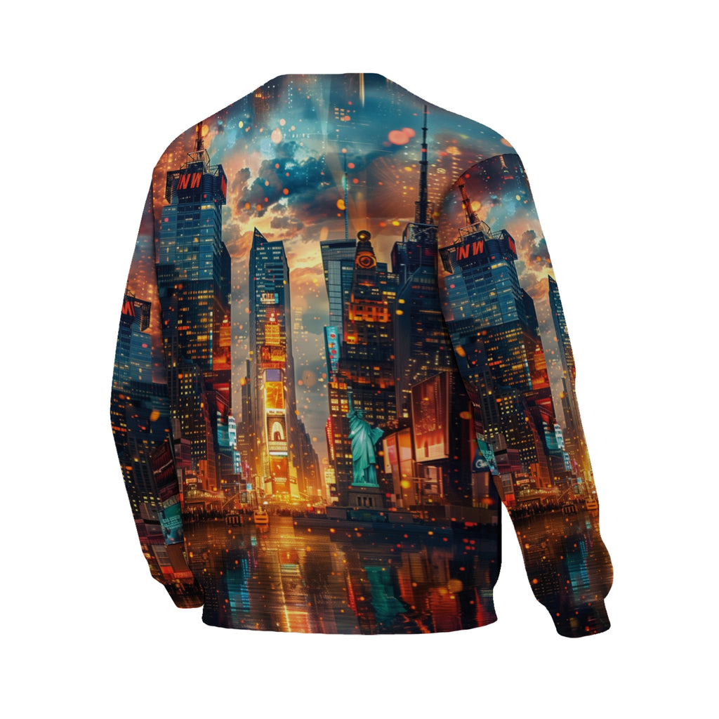 New York City Landmark Print Rundhalspullover
