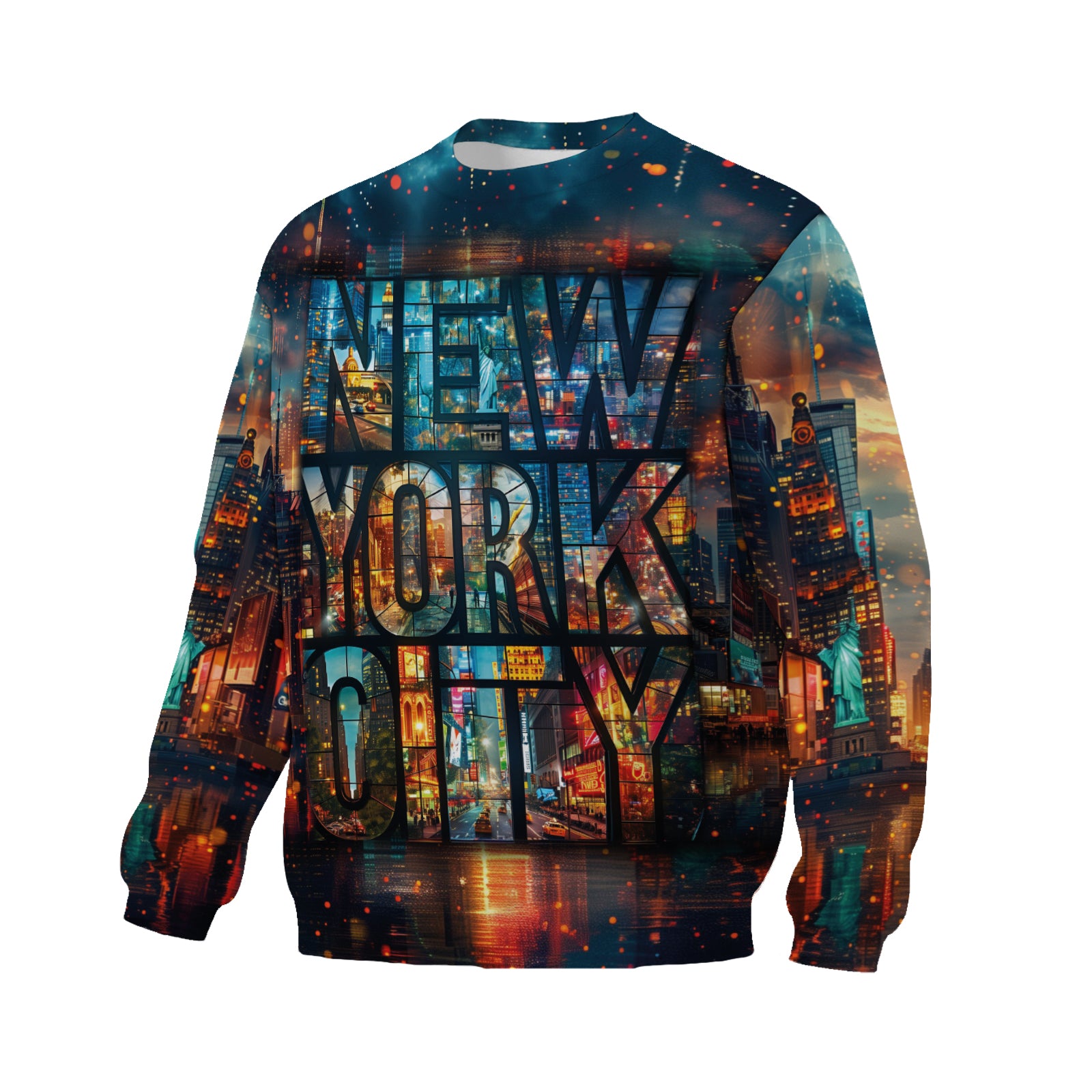 New York City Landmark Print Crewneck Sweatshirt