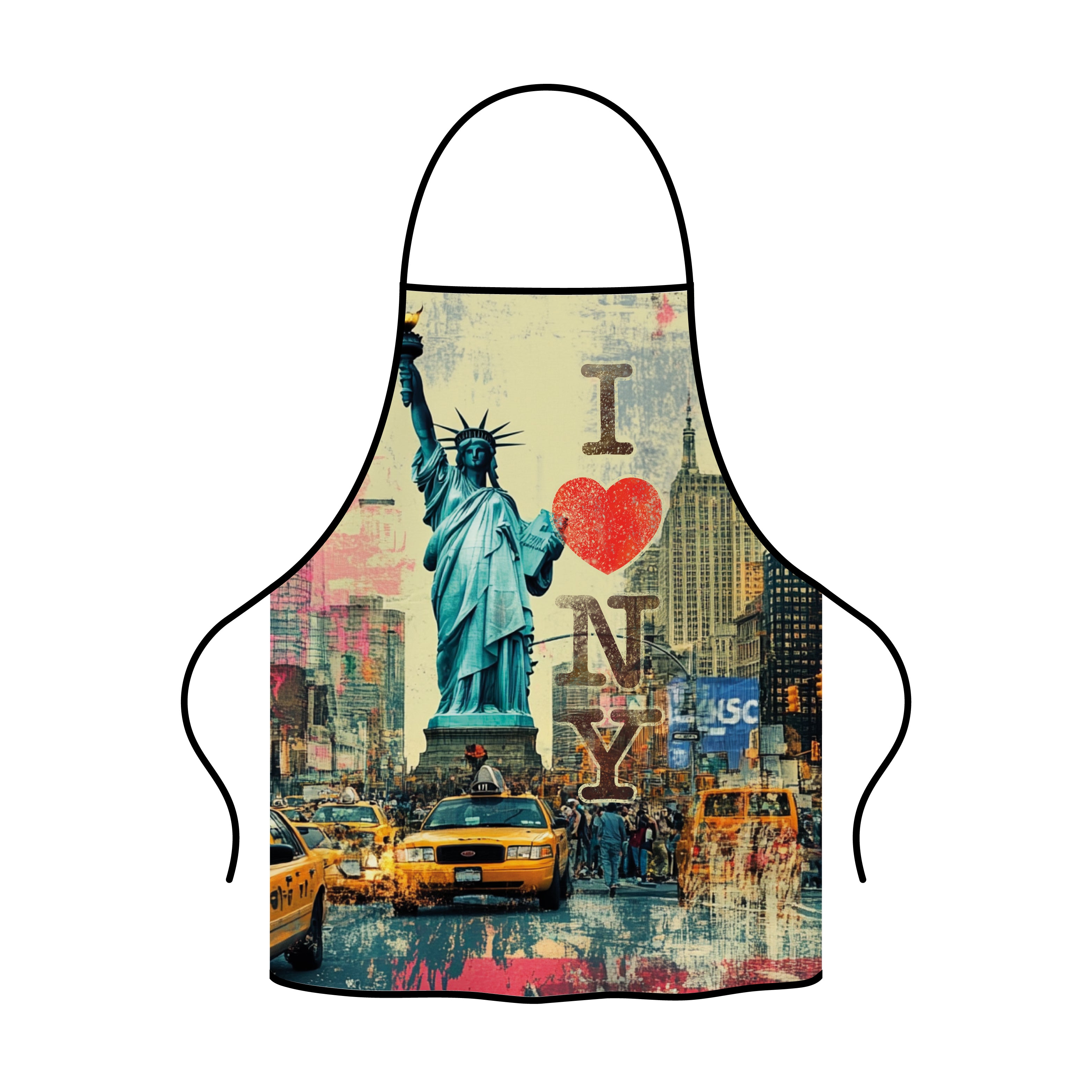 New York City Skyline Graphic Apron Durable Gabardine Kitchen Gear