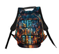 New York Skyline Anti-Theft Urban Laptop Backpack with High-Definition Print