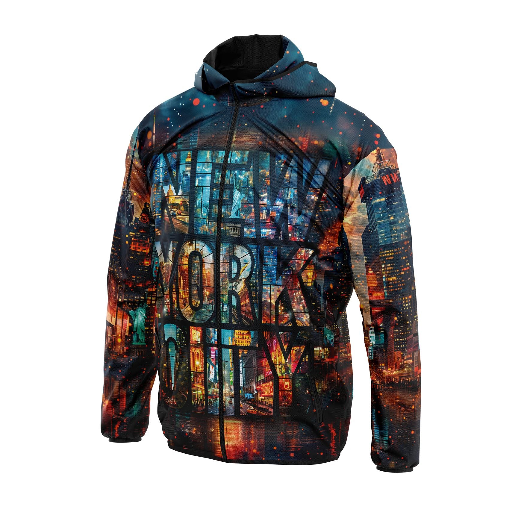 New York Skyline Sport Windbreaker Lightweight Outdoor Jacket