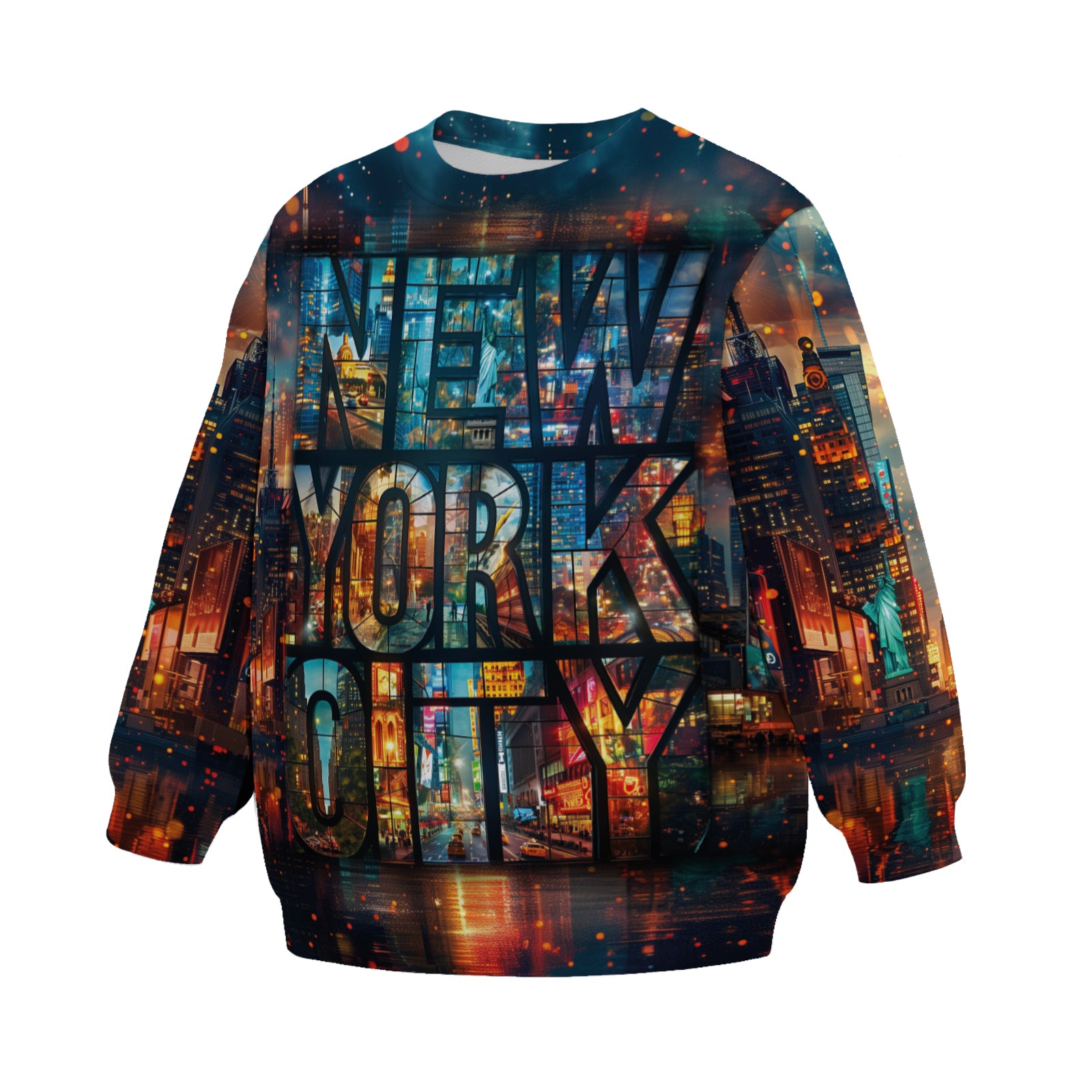 Owl Guardian of the Night Kids Fleece Sweatshirt with Sublimation Print