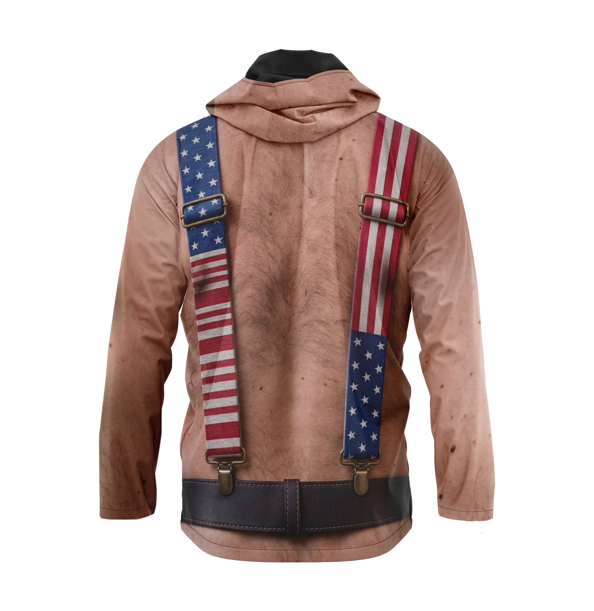 Klassische Windbreaker-Jacke mit patriotischem US-Flaggen- und Hosenträger-Print