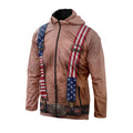 Patriotic American Flag Suspenders Print Classic Windbreaker Jacket