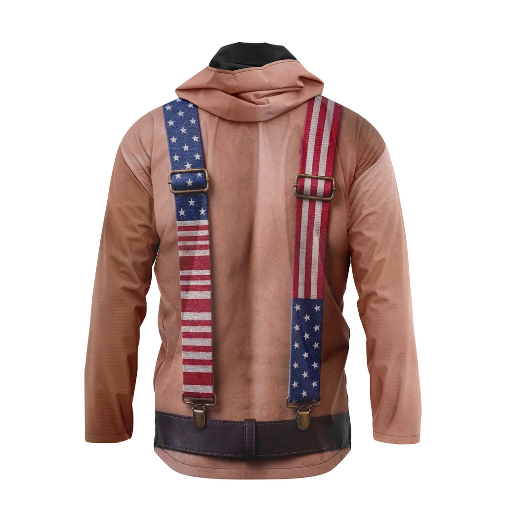 Patriotische amerikanische Windjacke mit Träger-Grafik und Netzfutter