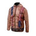 Patriotic American Suspenders Graphic Windbreaker Jacket with Pumped Up Body Print