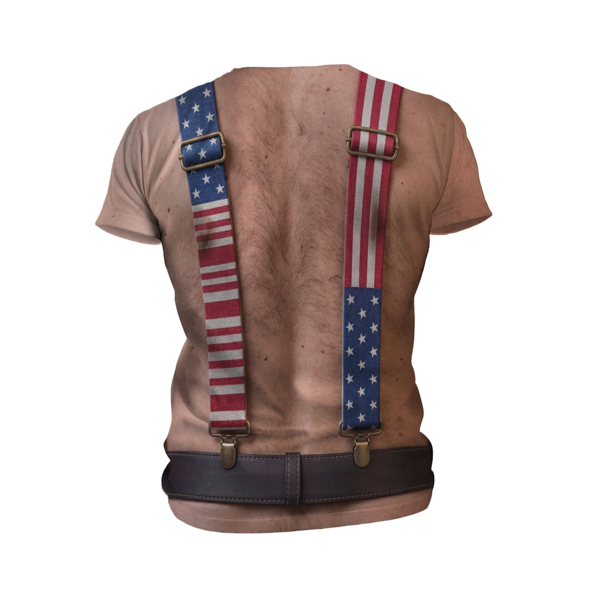 Herren-Sport-T-Shirt mit patriotischem US-Hosenträger-Aufdruck