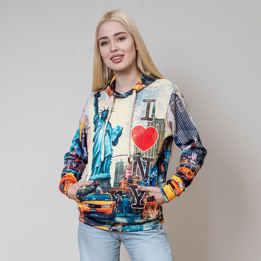 Statue of Liberty New York Graphic Hoodie for Women Cozy Fleece Sweatshirt