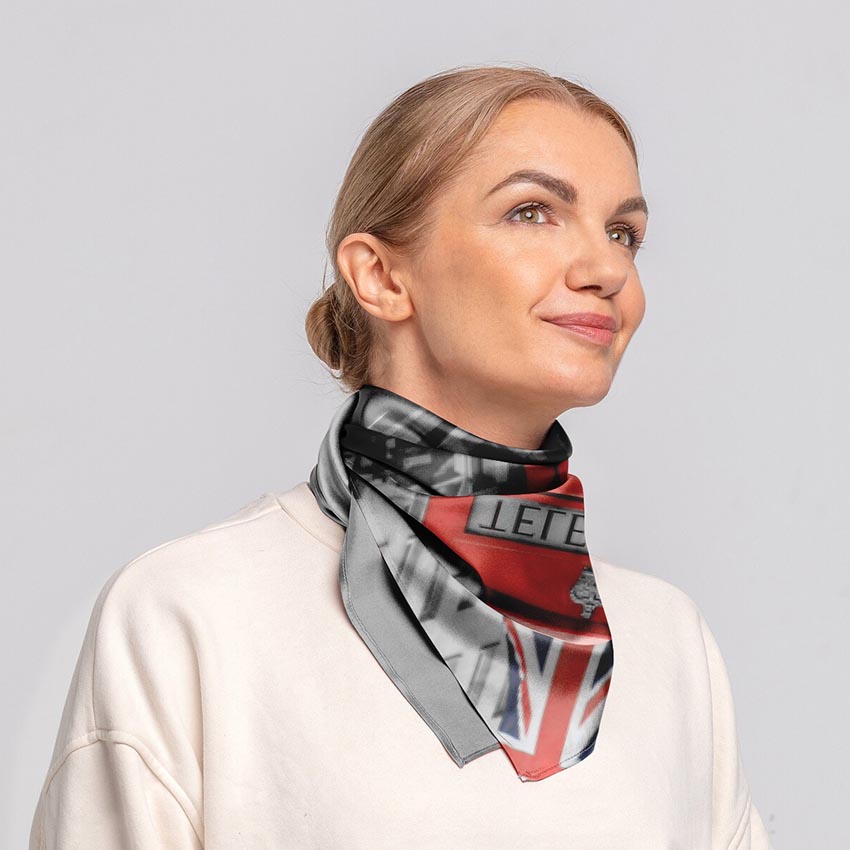Streets of London Printed Silk Touch Square Head Scarf