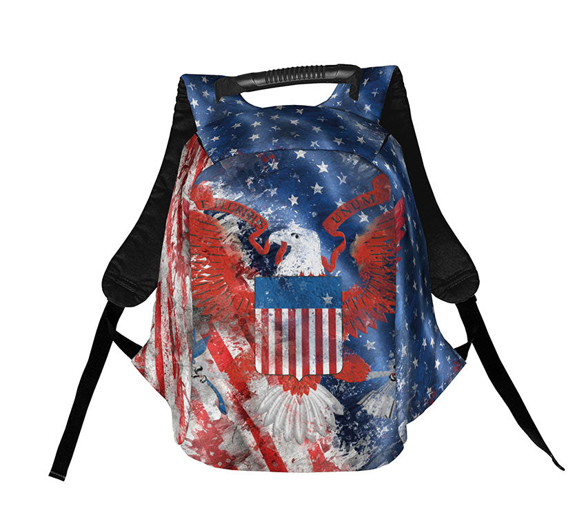 USA Flag Anti Theft Laptop Backpack Secure American Patriot Travel Bag