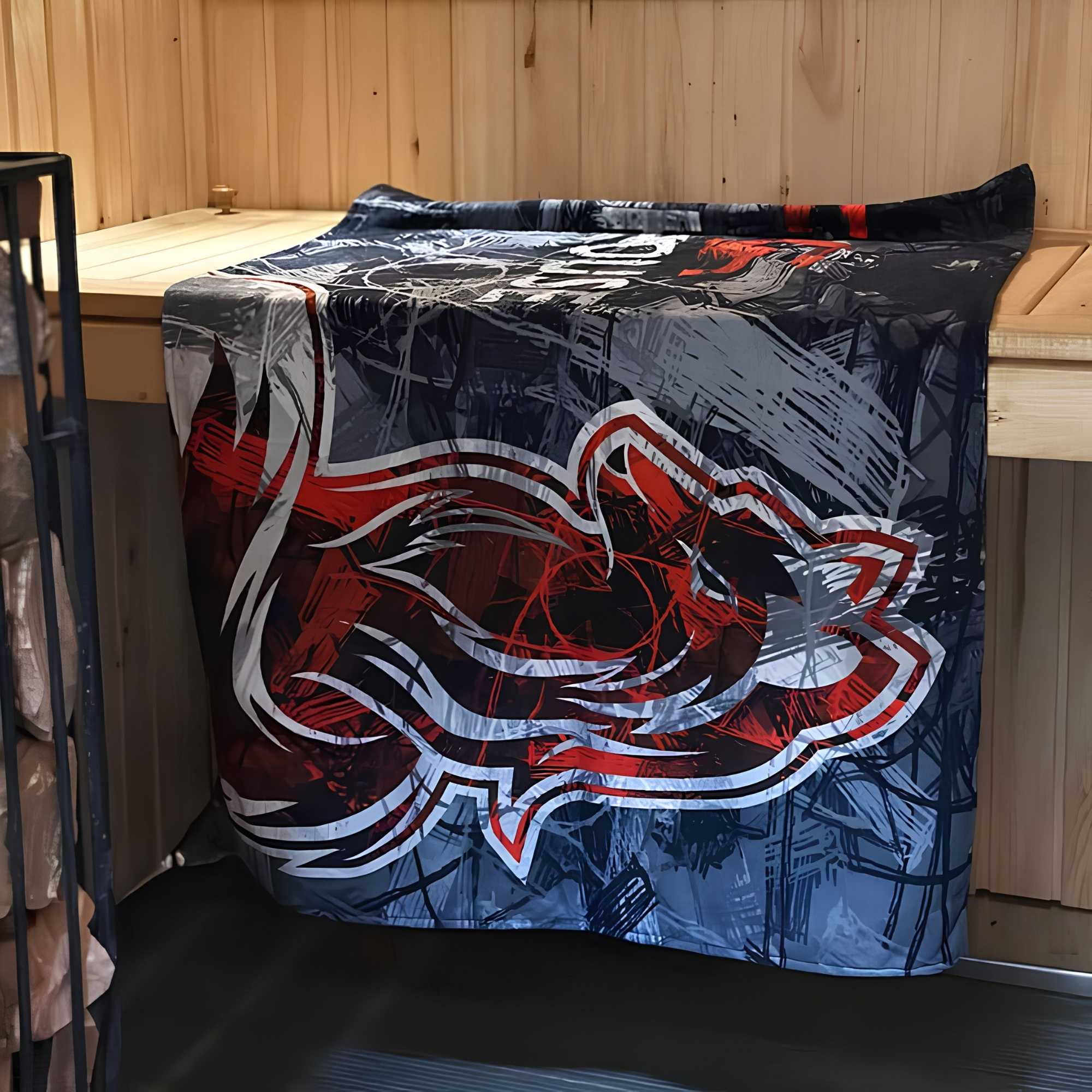 A Large Football Field 3D Print - Soft Cotton Terry Bath & Beach Towel