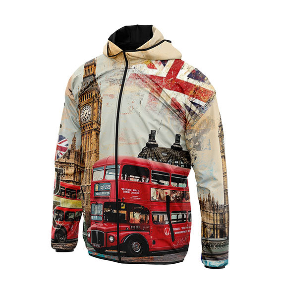 Vintage London Printed Lightweight Windbreaker Outerwear