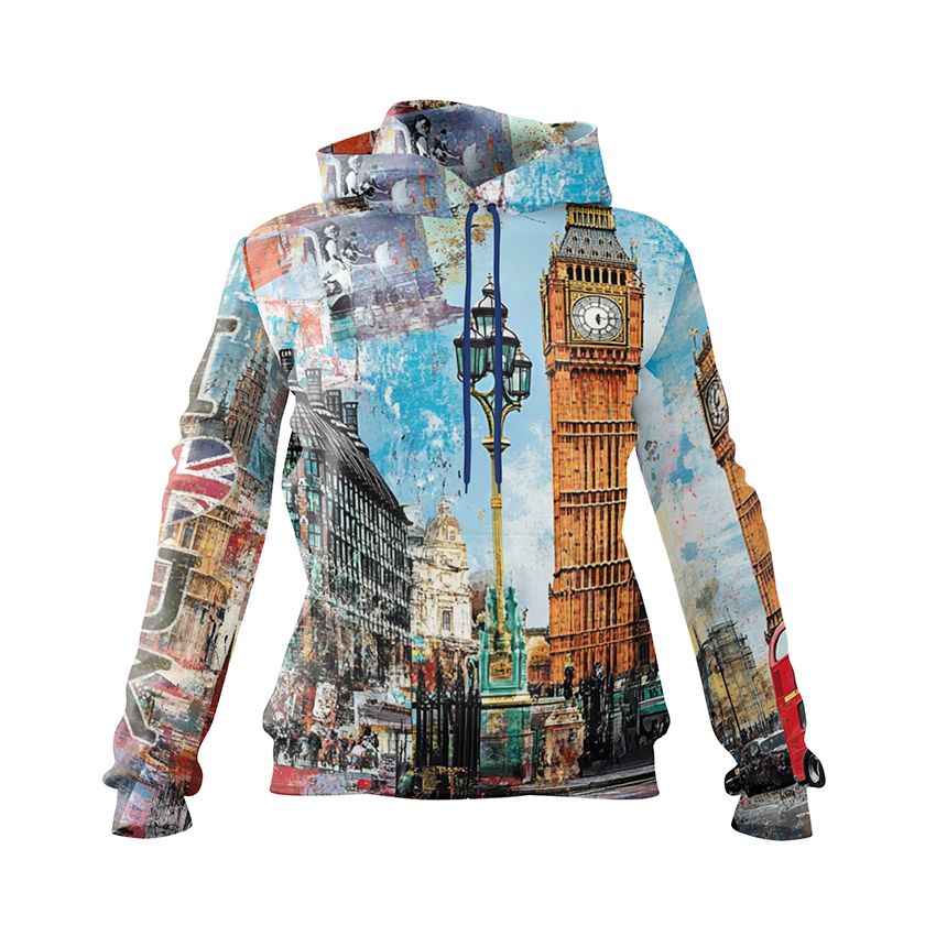 Women's Big Ben London Style Graphic Hoodie Sweatshirt