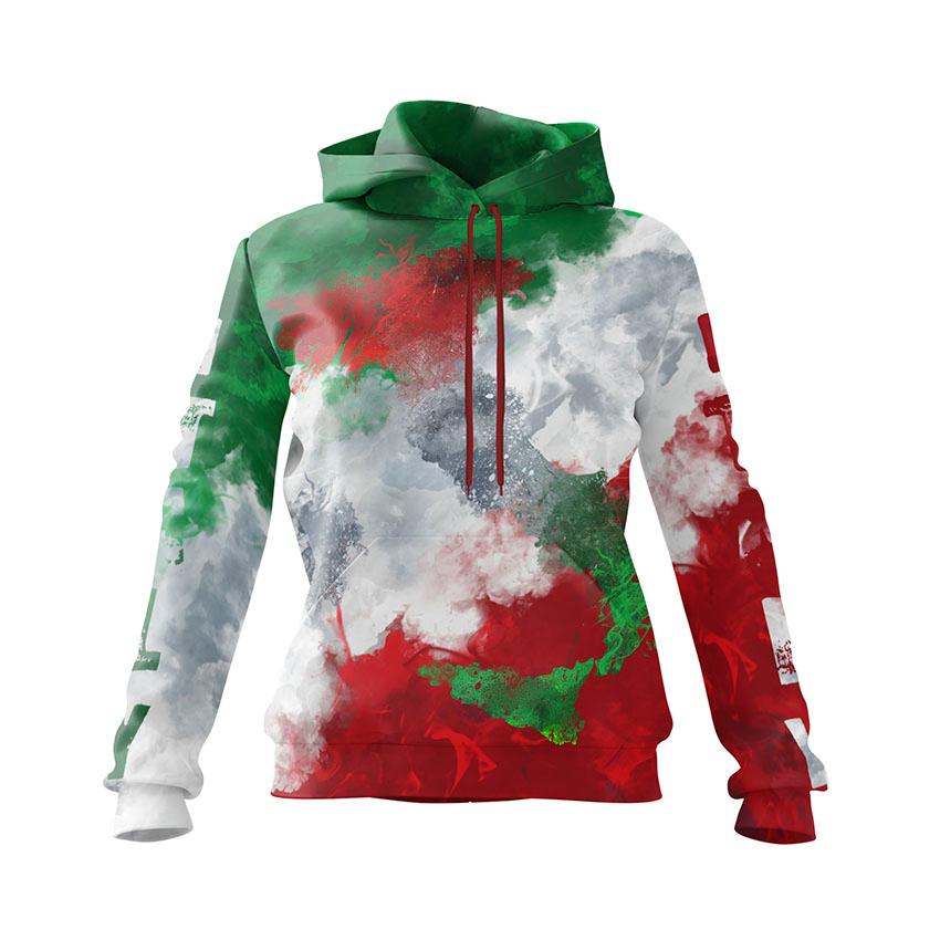 Women’s Italian Coat of Arms Fleece Hoodie Italy Graphic Sweatshirt