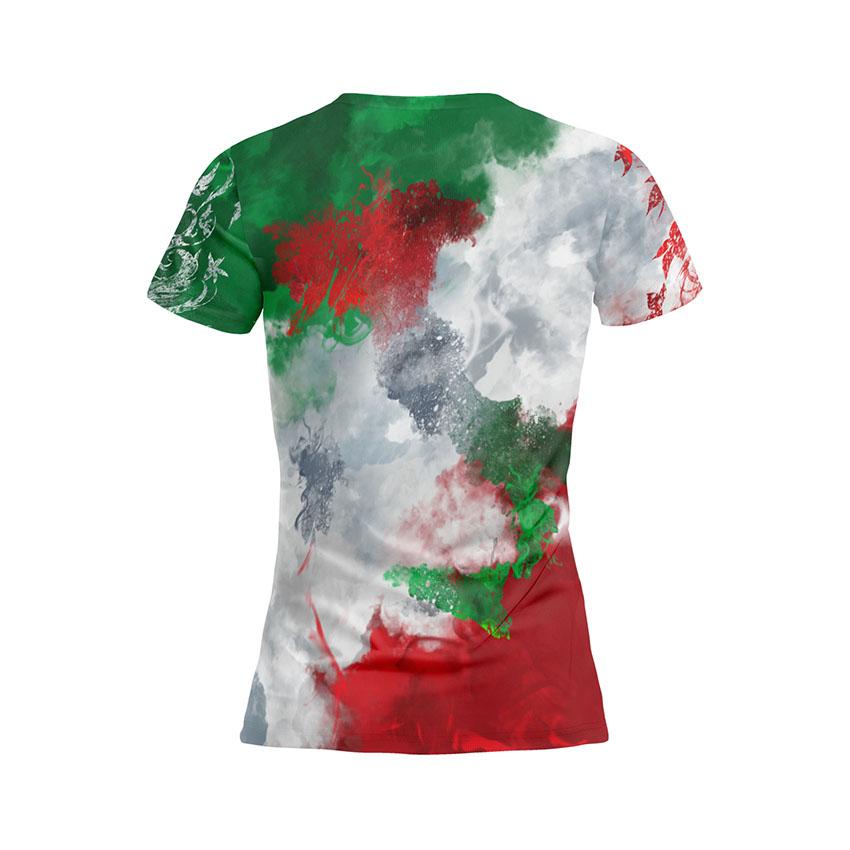 Women's Italy Flag Performance T-Shirt - Slim Fit Athletic Training Top