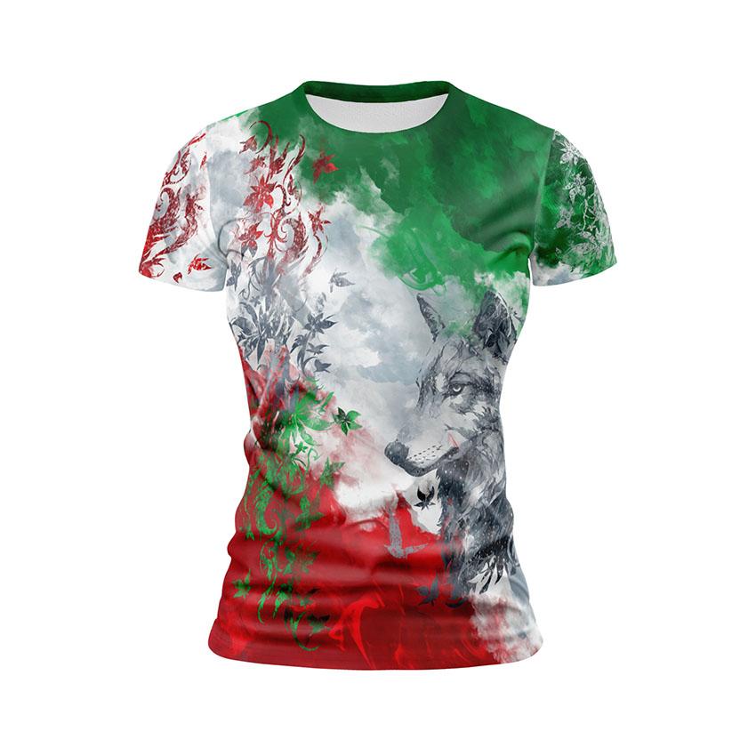 Women's Italy Flag Performance T-Shirt - Slim Fit Athletic Training Top