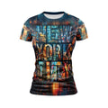 Women's New York Skyline Athletic Shirt - City Graphic Workout Top
