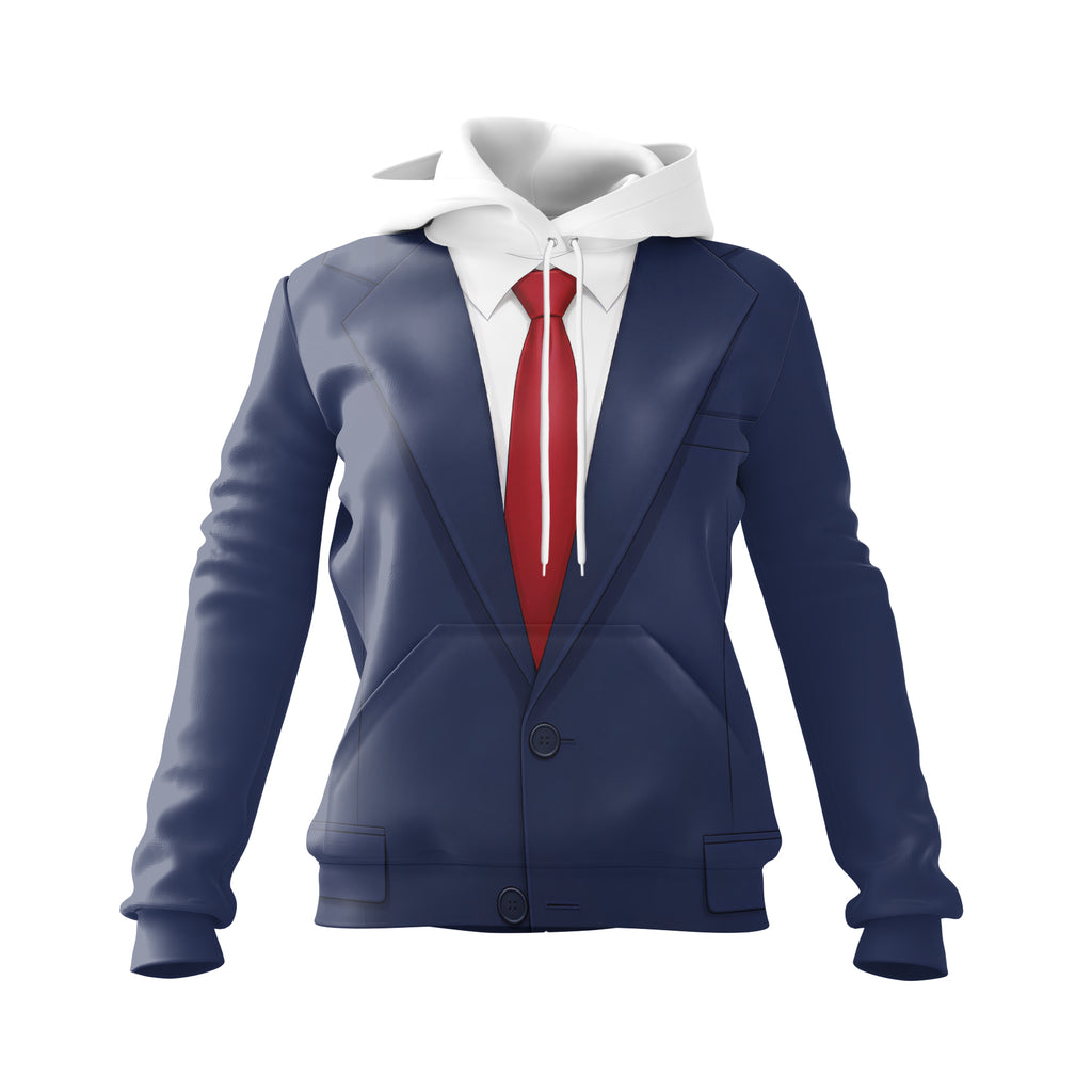 Politiker-Anzug Grafik-Kapuzenpullover Damen Fleece-Pullover