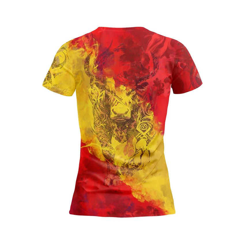 Women's Spain Flag Athletic T-Shirt - Slim Fit Spanish Souvenir Sports Tee